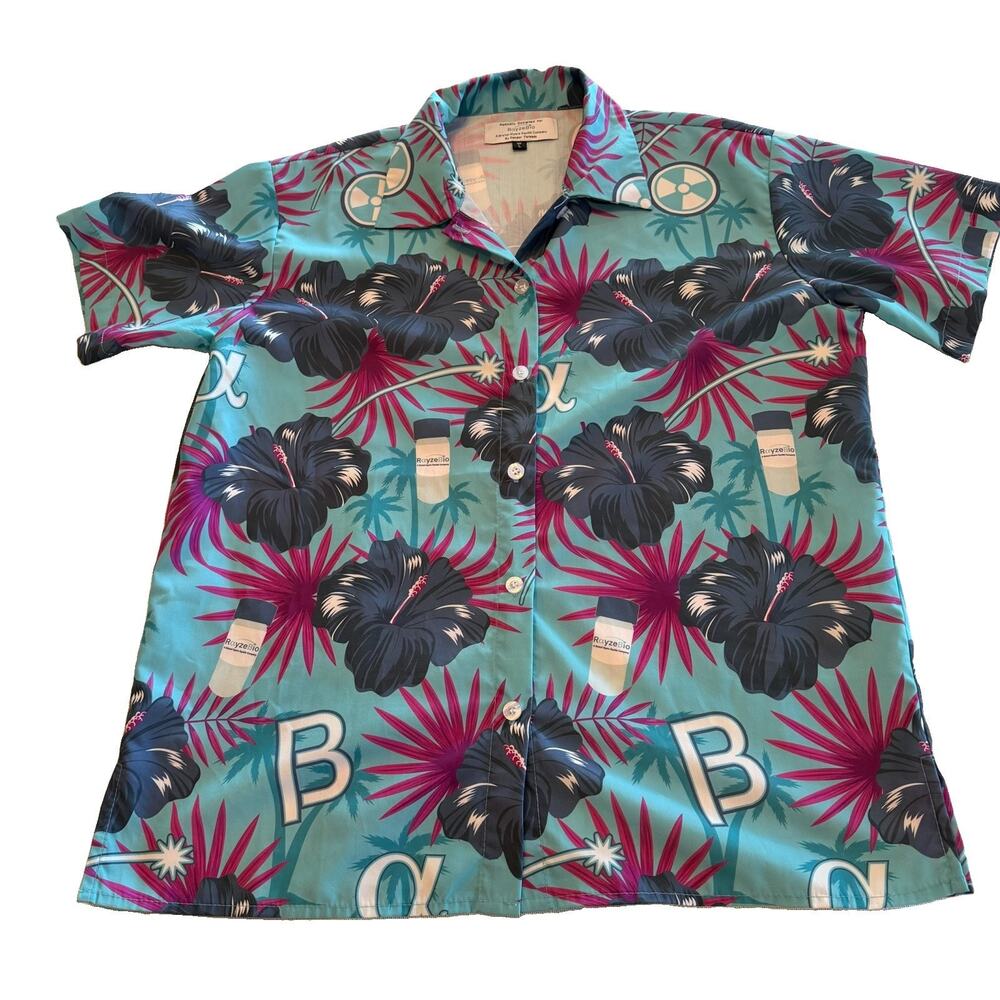 RayzeBio Bristol Myers Squibb Hawaiian Shirt L Biotech Employee Promo BMS